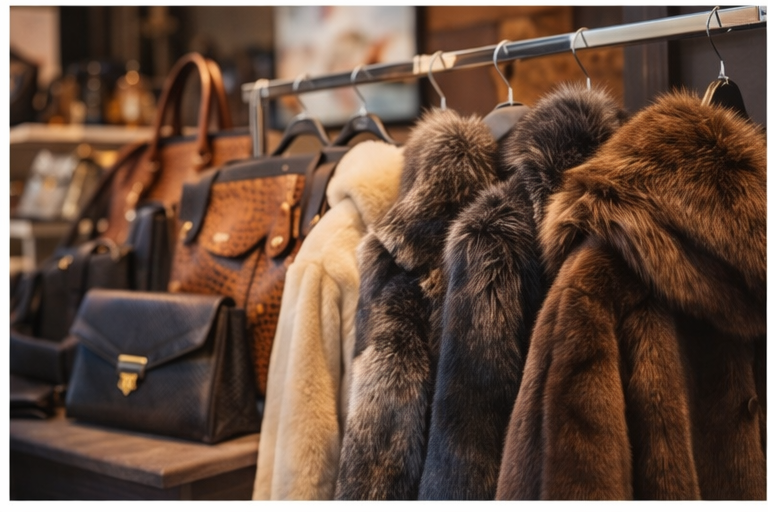 Меховые изделия в торговой зоне